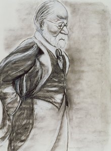 Sigmund Freud (1856-1939) 1998 (kul og pastel på papir)